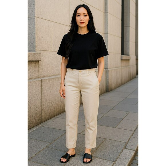 Talbots Pants - Talbots Pants Size 10 Stone Neutral Signature Fit Square Front Welt Back Pockets